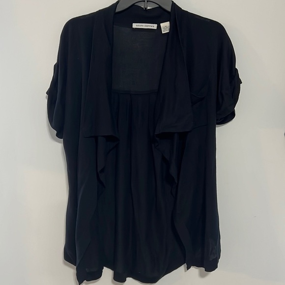 AUTUMN Cashmere Black Short Sleeve Cardigan Size XS EUC - Picture 1 of 8
